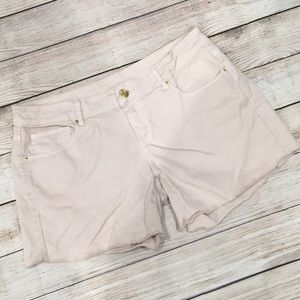 MNG blush pink denim shorts